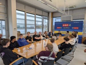 Schüler der LBS Pöchlarn beim ORF NÖ Landesstudio